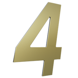Número 130mm Garbo Font - Ouro Escovado 4 - 1