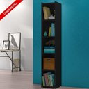 Ver imagem 1 de Livreiro Multiuso 4 Prateleiras Preto Malasia Casa Mobilia