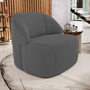 Ver mais imagens de Kit 02 Poltronas Decorativas Kaya Orgânica Bouclê Cinza Escuro - Desk Design
