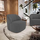 Ver imagem 5 de Kit 02 Poltronas Decorativas Kaya Orgânica Bouclê Cinza Escuro - Desk Design