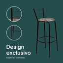 Ver imagem 4 de Kit 4 Banquetas para Balcão Bancada Cozinha Bistrô Ilhas Gourmet Bares Banco Flórida Preta