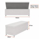 Ver imagem 4 de Puff Baú 140cm Hermione Linho Nobre Cinza - Sallar Home