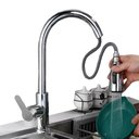 Ver imagem 1 de Torneira Gourmet para Cozinha Pia Bica Alta com Ducha Extensora 2 Modos Jato e Chuveirinho Giro 360°