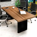 Ver imagem 1 de Mesa de Reunião Escritório 6 Lugares 1,80m X 90cm Tampo 30mm