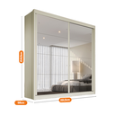 Ver imagem 4 de Guarda Roupa Mali 2 Portas de Correr 100 MDF com 02 Espelhos - Móveis Europa