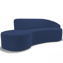 Ver imagem 1 de Sofá 3 Lugares Curvo Sala de Estar Living Firenze Direito D02 Veludo Azul Marinho 180 cm C-304 - Lya