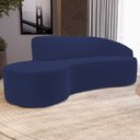 Ver imagem 2 de Sofá 3 Lugares Curvo Sala de Estar Living Firenze Direito D02 Veludo Azul Marinho 180 cm C-304 - Lya