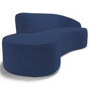 Ver imagem 5 de Sofá 3 Lugares Curvo Sala de Estar Living Firenze Direito D02 Veludo Azul Marinho 180 cm C-304 - Lya