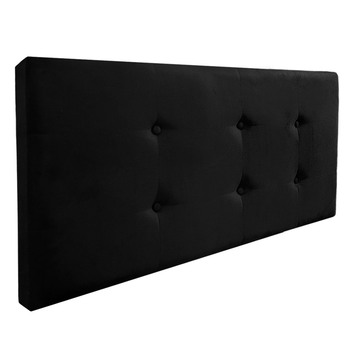 Cabeceira Painel de Camas Box Casal Estofada Sida Preta - 1