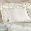 Ver imagem 2 de Kit Cobre Leito Fascínio Super King Cetim c/ Tule de Pérola 10 Peças - Palha