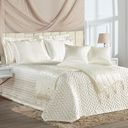 Ver imagem 1 de Kit Cobre Leito Fascínio Super King Cetim c/ Tule de Pérola 10 Peças - Palha