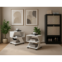 Ver imagem 2 de Kit Sapateira Spin Tropical 2 Portas e 2 Mesas de Cabeceira/centro Poquema