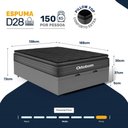 Ver imagem 4 de Cama Box Baú com Colchão Ortobom de Espuma Pillow Top Confort Black Casal 138cm