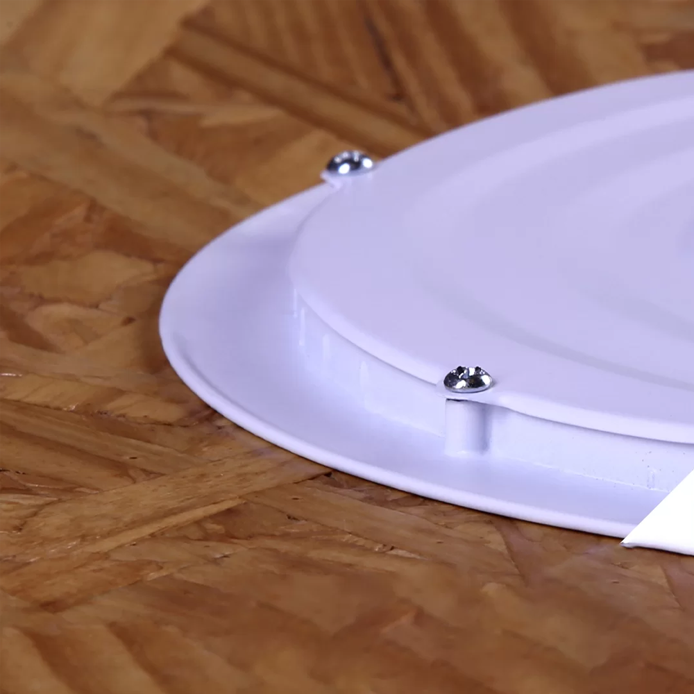 Kit 10 Paineis de Led Plafon Embutir 18w Redondo Branco Frio 6500k - 6