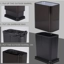 Ver imagem 3 de Lixeira Escritorio sem Tampa Inox Preta 10 Litros Cesto Lixo Aberto Black Aro Banheiro Cozinha Luxo