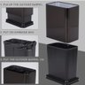 Lixeira Escritorio sem Tampa Inox Preta 10 Litros Cesto Lixo Aberto Black Aro Banheiro Cozinha Luxo - 3
