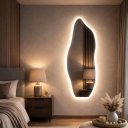 Ver imagem 1 de Espelho Flame 100x35cm Polido Bivolt Sala Salão Luxo LED Branco