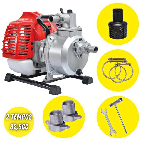 Motobomba Kawashima Autoescorvante KWP10 2T 32,6cc À Gasolina C/ Diâmetro da Saída de 25mm