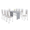 Ver imagem 2 de Conjunto para Sala de Jantar com 8 Cadeiras Lara Branco/Arabesco