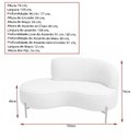 Ver imagem 6 de Sofá Curvo Billini 2 Lugares 150cm Braço Esq. Pés Preto Bouclé Cinza - Sallar Home