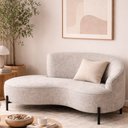 Ver imagem 7 de Sofá Curvo Billini 2 Lugares 150cm Braço Esq. Pés Preto Bouclé Cinza - Sallar Home