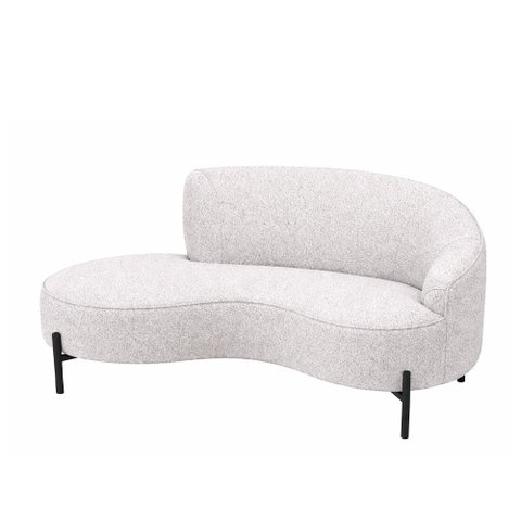 Sofá Curvo Billini 2 Lugares 150cm Braço Esq. Pés Preto Bouclé Cinza - Sallar Home