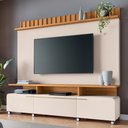 Ver imagem 1 de Estante Painel de Tv 70 Pol 200cm Ripado Artis Off/cinamomo - Hb Móveis