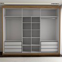 Ver imagem 6 de Guarda-roupa Casal Cardial 3 Portas 6 Gavetas Cinamomo/off White - Panorama Móveis