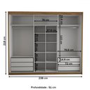 Ver imagem 5 de Guarda-roupa Casal Cardial 3 Portas 6 Gavetas Cinamomo/off White - Panorama Móveis