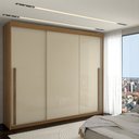 Ver imagem 1 de Guarda-roupa Casal Cardial 3 Portas 6 Gavetas Cinamomo/off White - Panorama Móveis