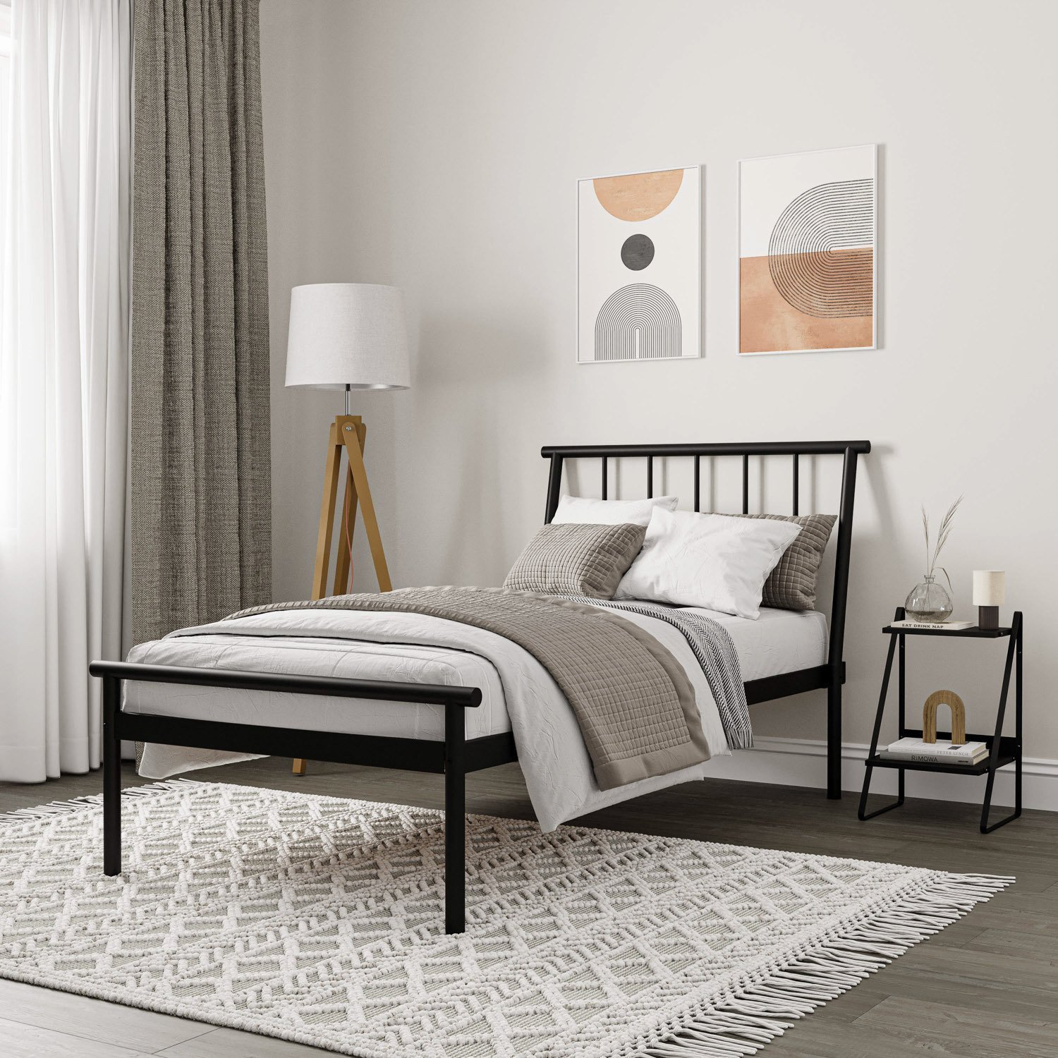 Cama Solteiro em Aço Begônia CabeCasa MadeiraMadeira - 1