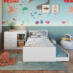 Berço Multifuncional com Cama Auxiliar 3 Gavetas - 12