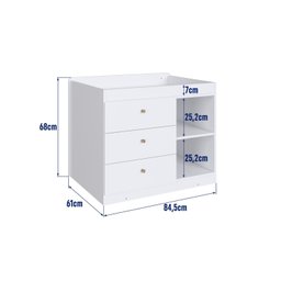 Berço Multifuncional com Cama Auxiliar 3 Gavetas - 6