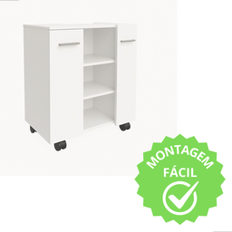 Gabinete com Duas Portas para Banheiro Rodízios Premium - Jm3 Móveis:branco - 8