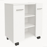 Gabinete Banheiro Branco com Prateleiras e Rodízios - 3
