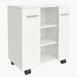 Gabinete com Duas Portas para Banheiro Rodízios Premium - Jm3 Móveis:branco - 1