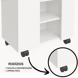 Gabinete com Duas Portas para Banheiro Rodízios Premium - Jm3 Móveis:branco - 7