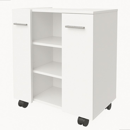 Gabinete com Duas Portas para Banheiro Rodízios Premium - Jm3 Móveis:branco - 2