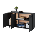 Ver imagem 4 de Balcão 3 Portas 1 Prateleira com Rodízios Preto