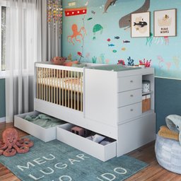 Berço Cama Multifuncional com 2 Gavetões Malu - 13