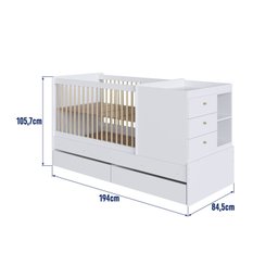 Berço Cama Multifuncional com 2 Gavetões Malu - 5