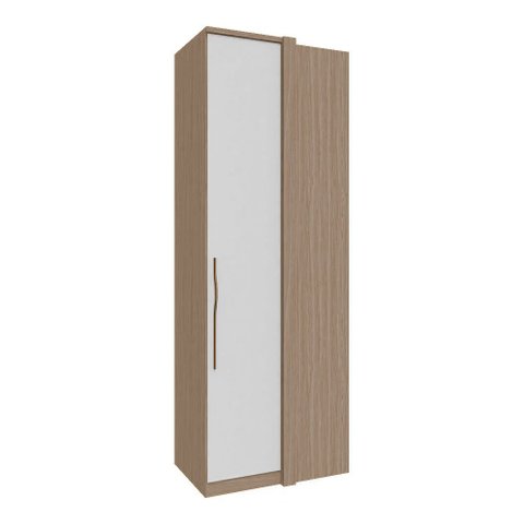 Modulo de Canto Reto com 1 Porta de Correr Setiba Plus 245 cm Rimo Carvalho/Palha Móveis Rimo