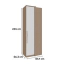 Ver imagem 5 de Modulo de Canto Reto com 1 Porta de Correr Setiba Plus 245 cm Rimo Carvalho/Palha Móveis Rimo