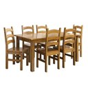 Ver imagem 2 de Conjunto com Mesa de Jantar 160cm Retangular e 6 Cadeiras 100% Madeira Maciça Napoli Espresso Móveis
