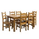 Ver imagem 2 de Conjunto com Mesa de Jantar 160cm Retangular e 6 Cadeiras 100% Madeira Maciça Napoli Espresso Móveis Marrom/Nogueira