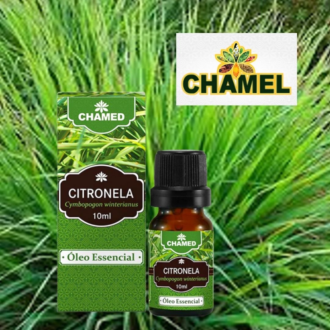 Óleo Essencial de Citronela 10ml 100% Puro Chamel 1 Frasco Óleo Essencial de Citronela 10ml 100% Pur - 2