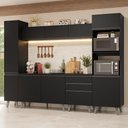 Ver imagem 1 de Armário de Cozinha Completa 280 Cm Preto Nice Madesa 01
