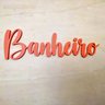 Adorno Banheiro / Placa De Sinalização , Quadro Decorativo, lettering - 25cm - Toque 3D:Laranja - 2