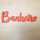 Ver imagem 2 de Adorno Banheiro / Placa De Sinalização , Quadro Decorativo, lettering - 25cm - Toque 3D:Laranja