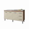 Balcão Gabinete para Pia 150cm Diana com 3 Portas - Savana/off-white - 2